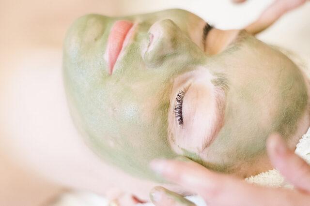 green facial mask